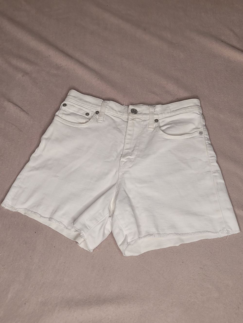 Madewell Off-White High-Rise Denim Cutoff Shorts